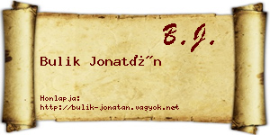 Bulik Jonatán névjegykártya